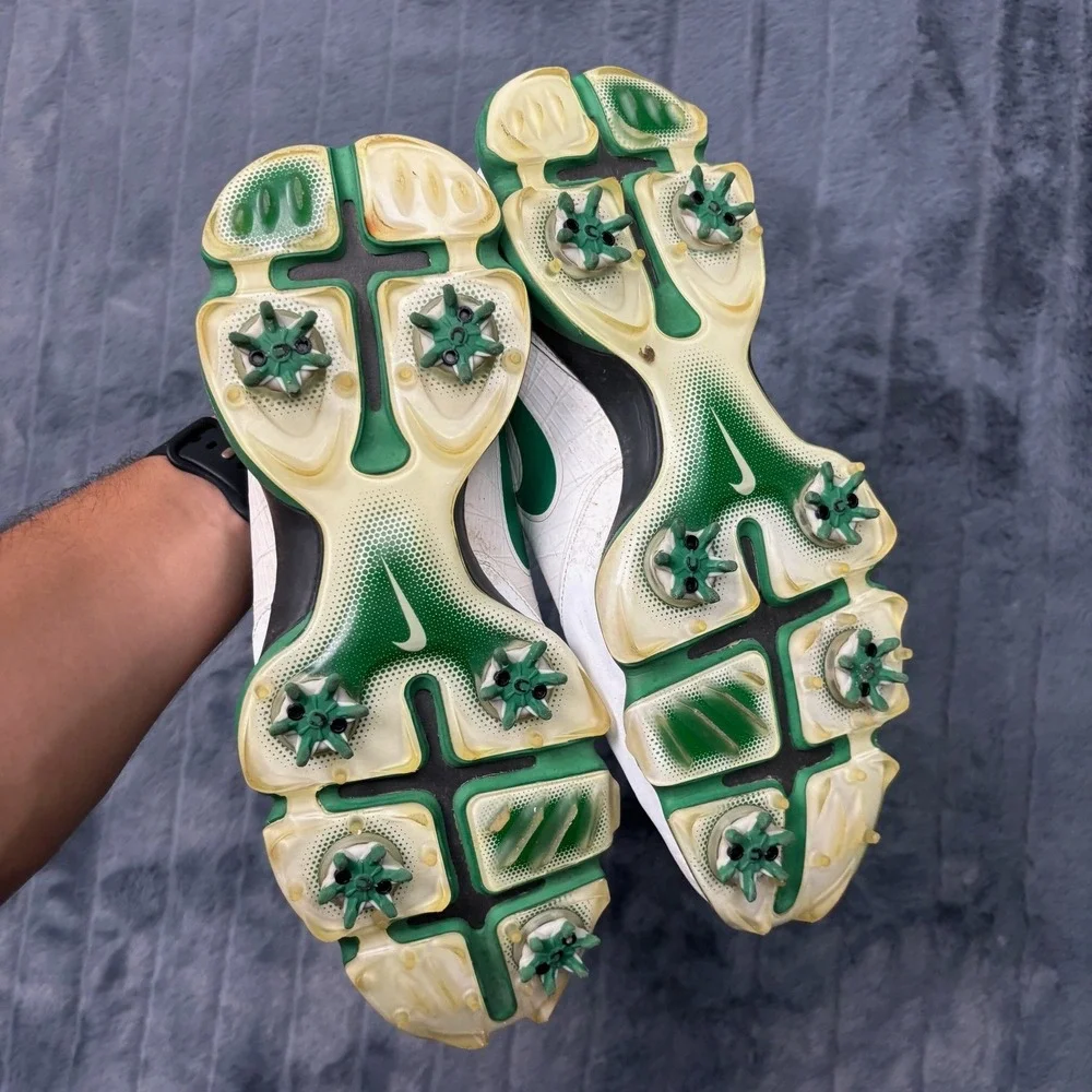 Nike Lunar Control 2 White Venom Green Golf Shoes Spikes 628574-105 Mens 9